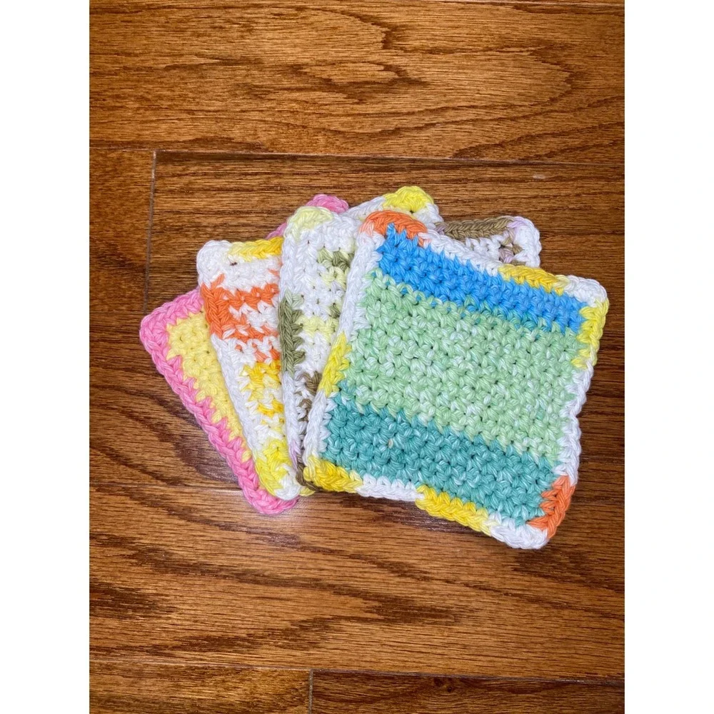 Set of 4‎ Handmade Crochet Face Cloths